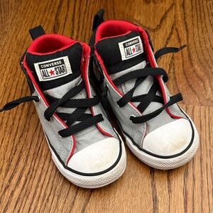 Converse Kids' Gray and Red Sneakers